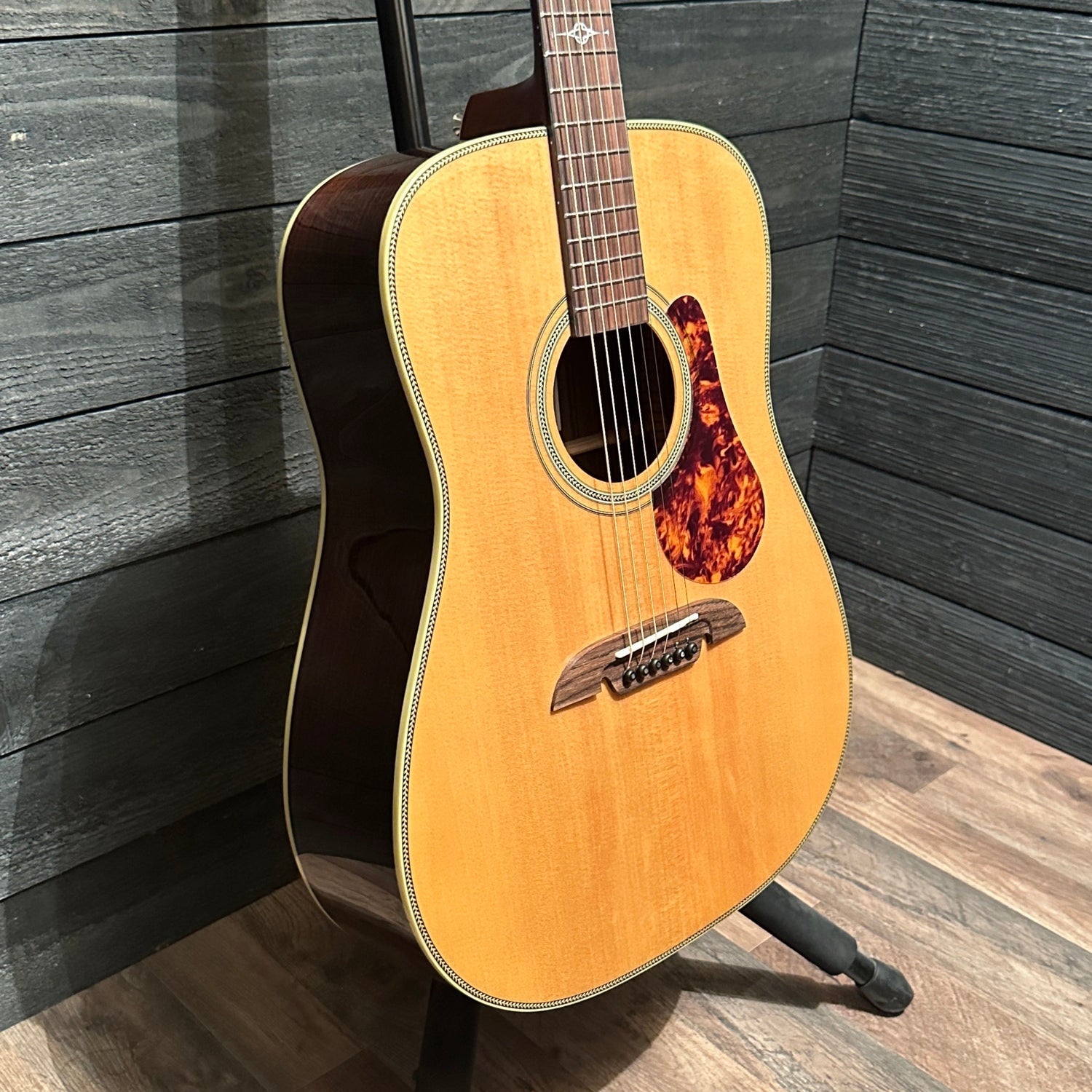 Alvarez MD70e Herringbone Dreadnought Acoustic-Electric Guitar - Natural