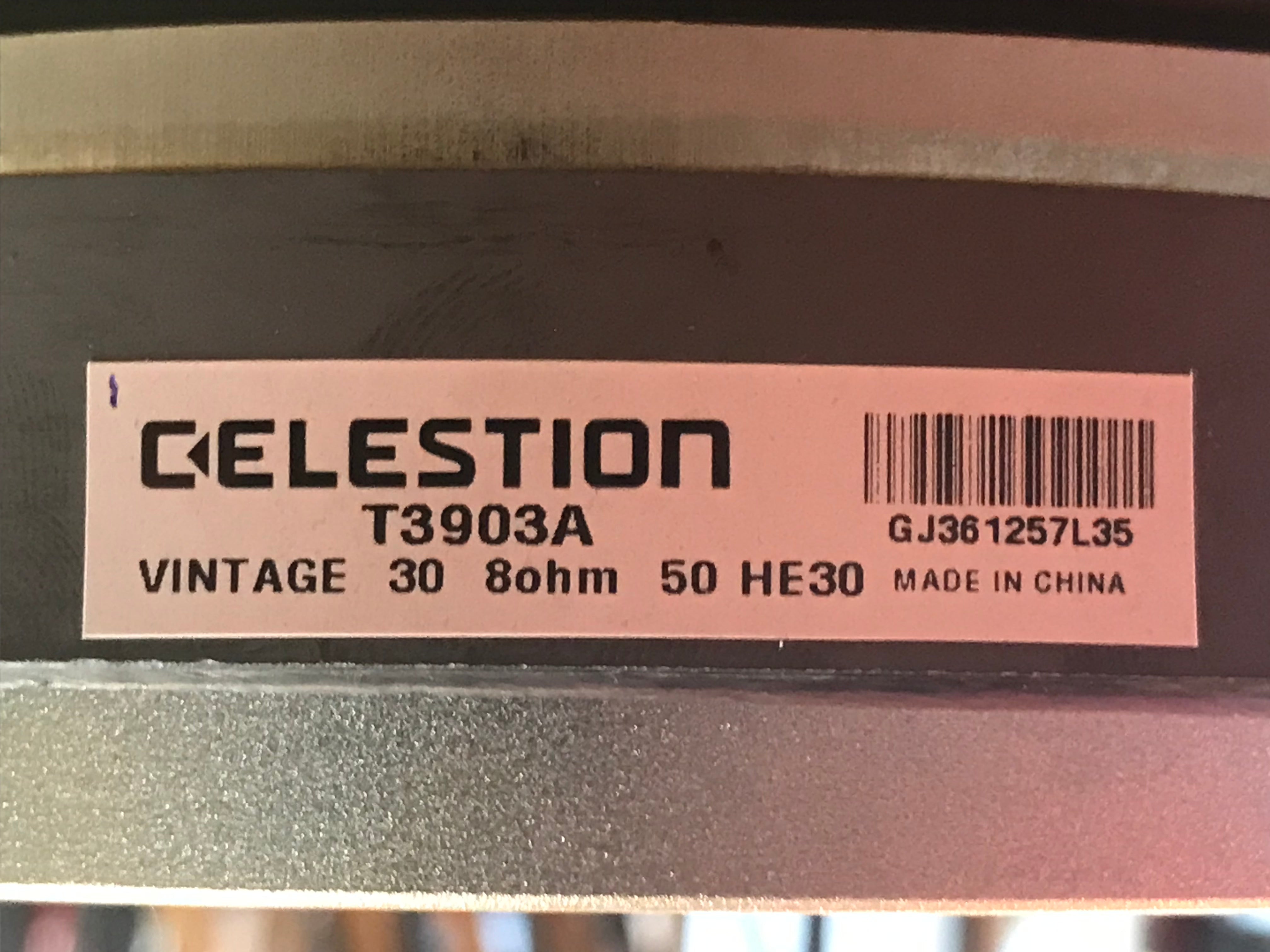 Celestion T3903A 12" Classic Series Vintage 30 60-Watt 8-Ohm Speaker