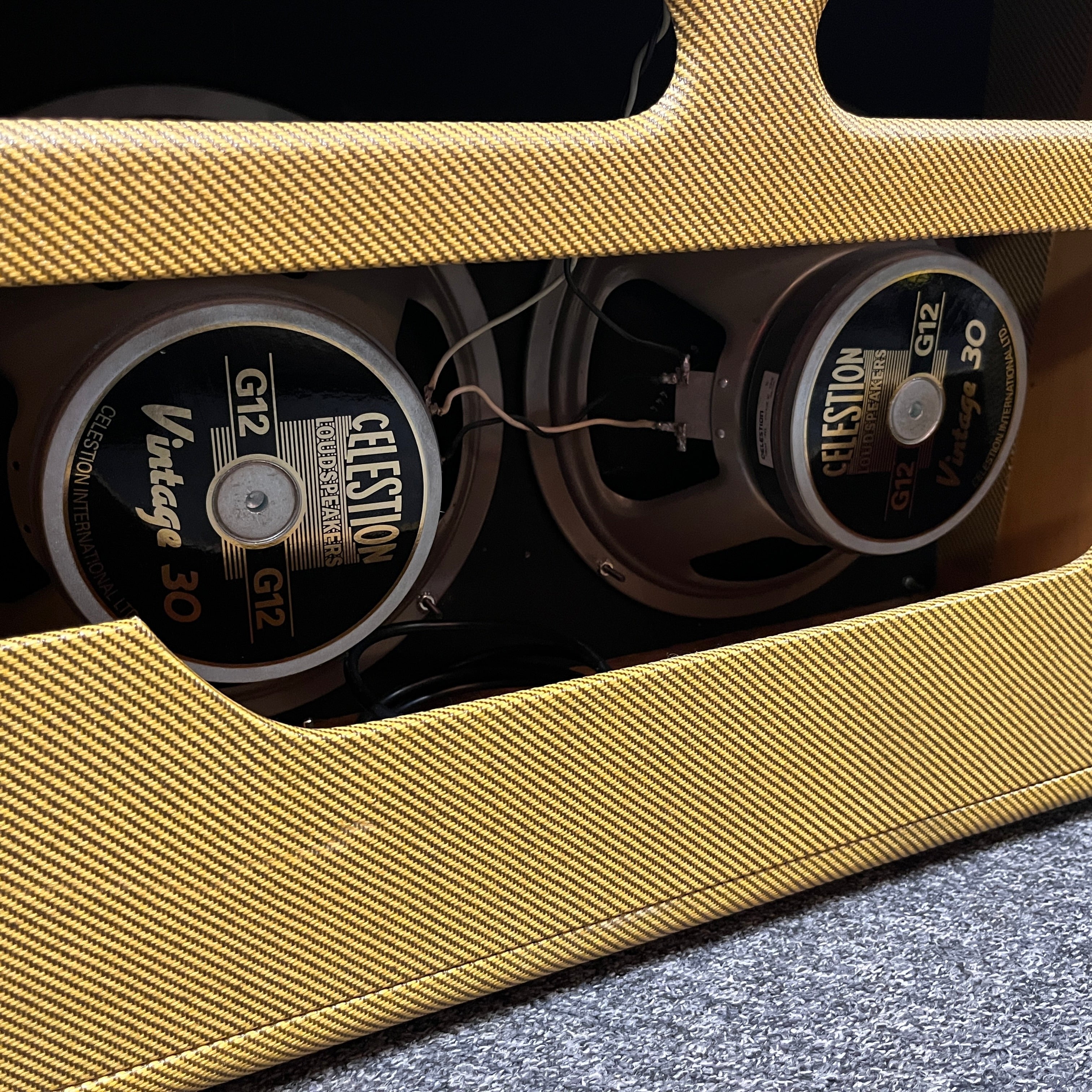 Blankenship Fatboy "Sour Cream" Amp head and 212 Celestion Vintage-30 Pine Cab Lacquered Tweed 2010 - Tweed