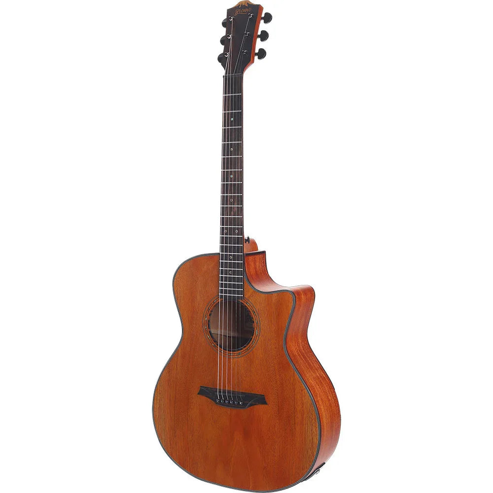 Bromo BAT2MCE Solid Top Mahogany Auditorium Electro Acoustic Guitar