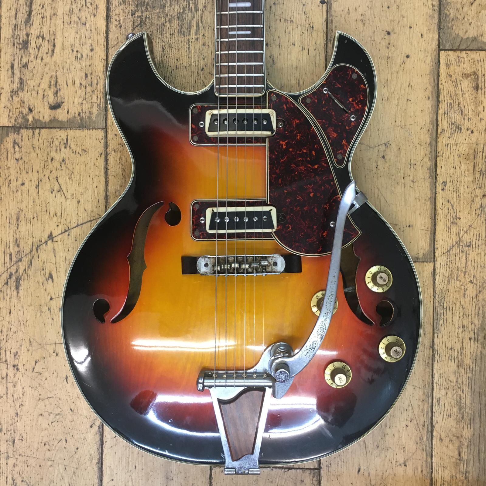1960s Made In Japan Angelica Barney Kessel Semi-Hollow Body Guitar
