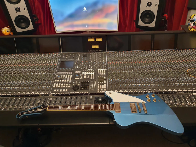 ESP Custom Shop Firebird Phoenix Gibson Lawsuit Pelham Blue Vintage 80's Electric Guitar