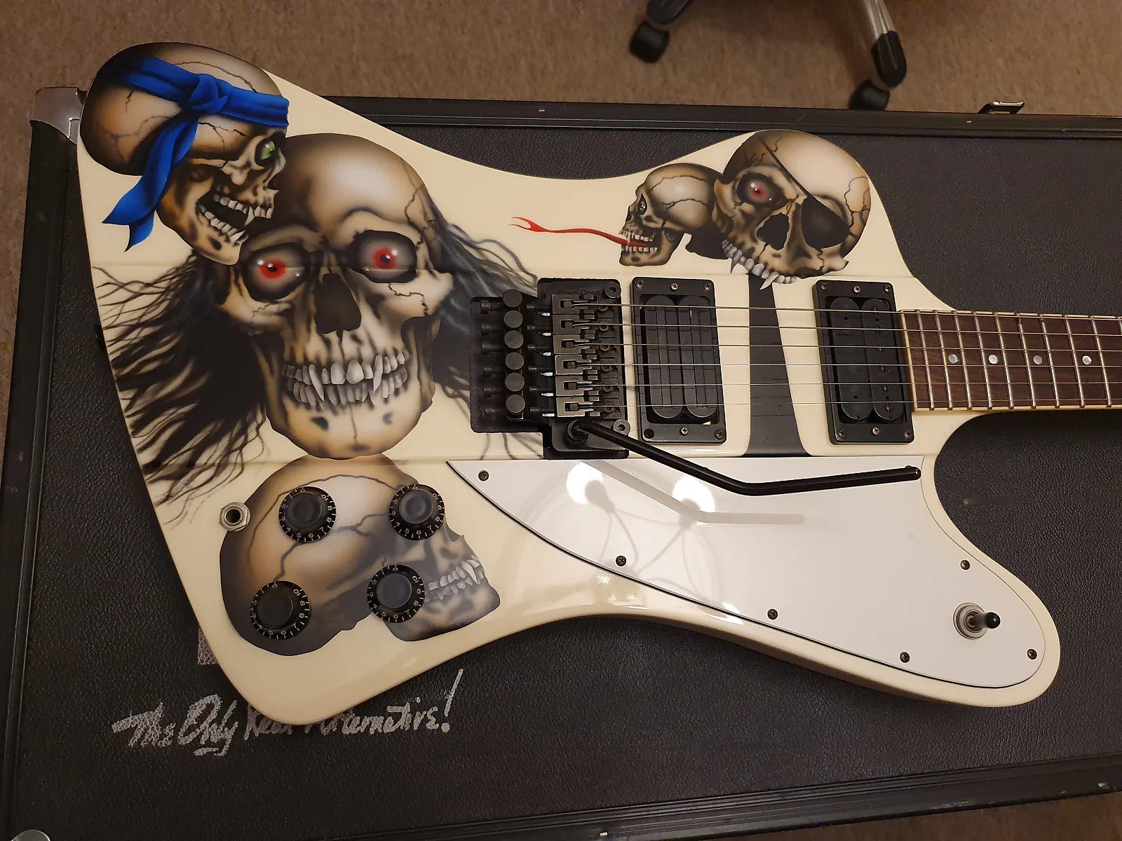 ESP Custom Shop Celebrity Artist Owned by Iron Maiden with Tour Flight Case + COA! Phoenix Firebird