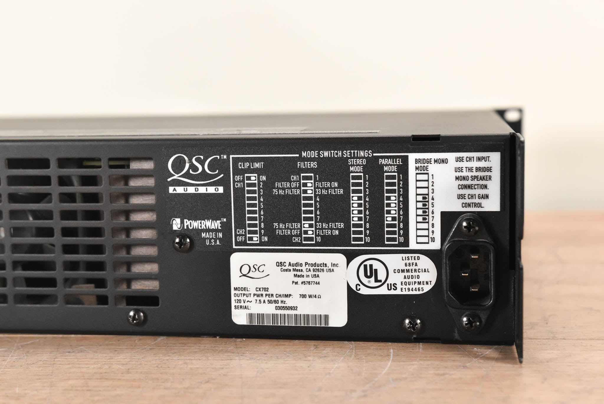 QSC CX702 2Channel Power Amplifier