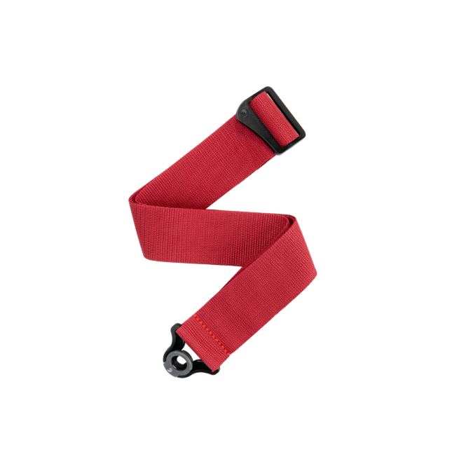 Auto Lock Locking Polypro Guitar Strap, Red