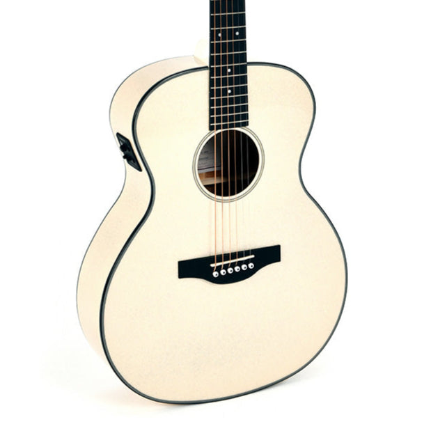 Sigma 1 Series GM-1E-MFW Electro Acoustic Guitar in Metallic Flake White