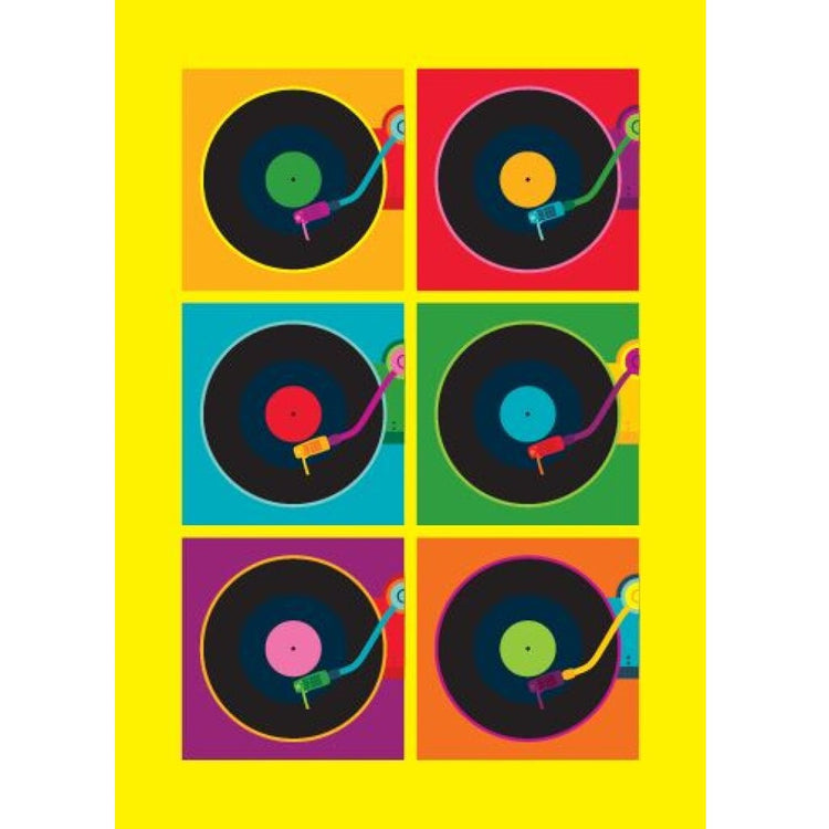 Record Player Pop Art Card
