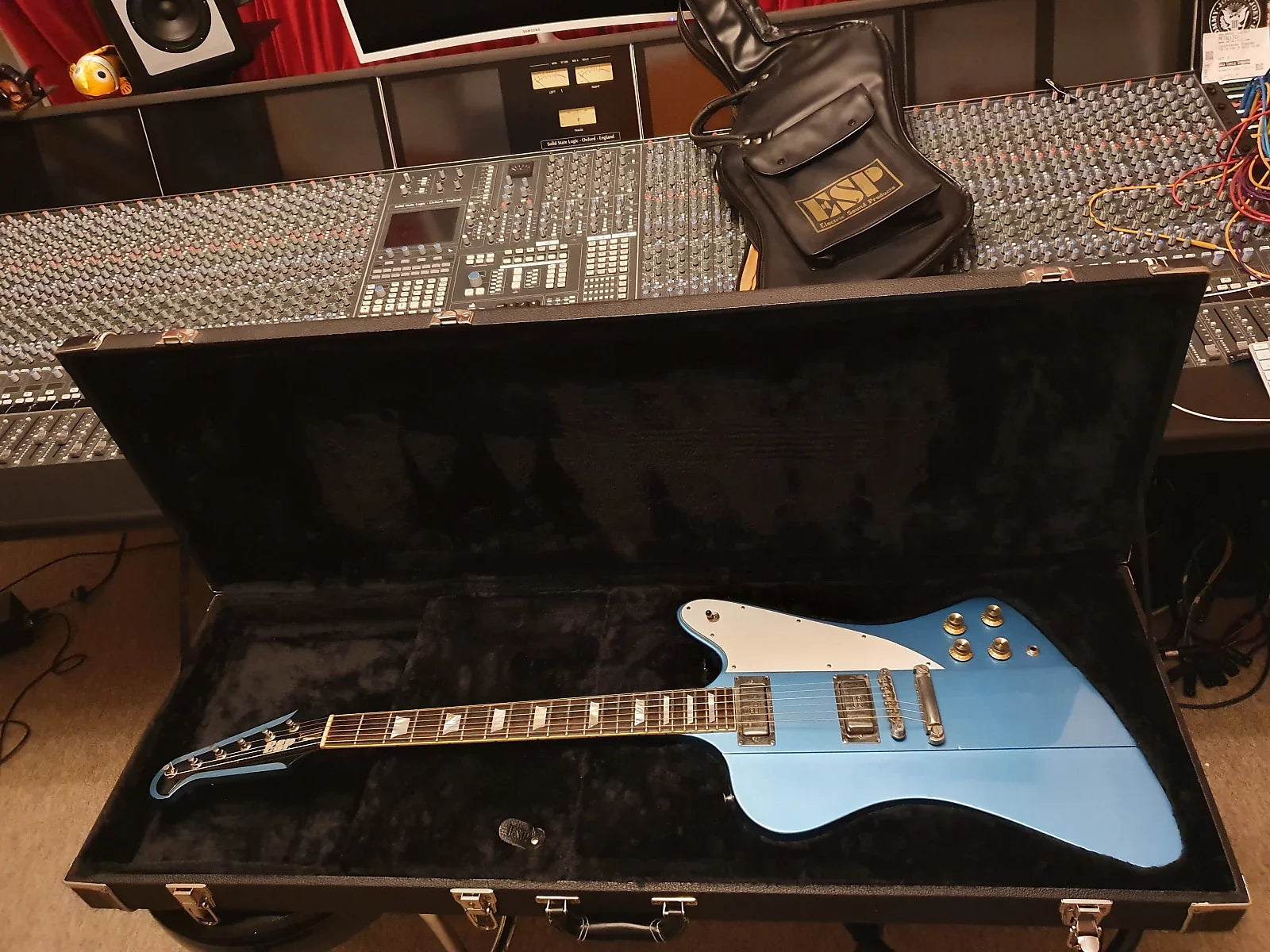 ESP Custom Shop Firebird Phoenix Gibson Lawsuit Pelham Blue Vintage 80's Electric Guitar