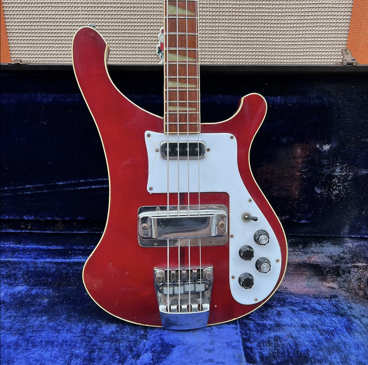 Vintage 1974 Rickenbacker 4001 Burgundyglo Electric Bass Guitar w/ OHSC *1970s*
