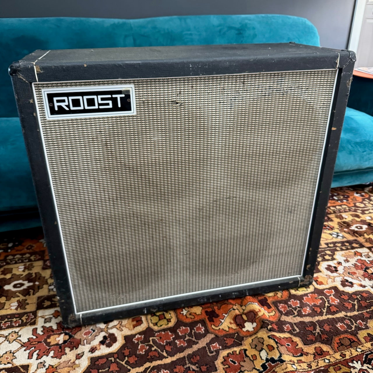 Vintage 1970s Roost Offset 4x12 Guitar Amplifier Speaker Cabinet Fane