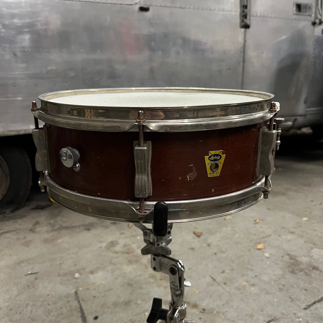 Vintage 1950s Ludwig Pioneer Keystone Transition Mahogany 14x5 Snare Drum