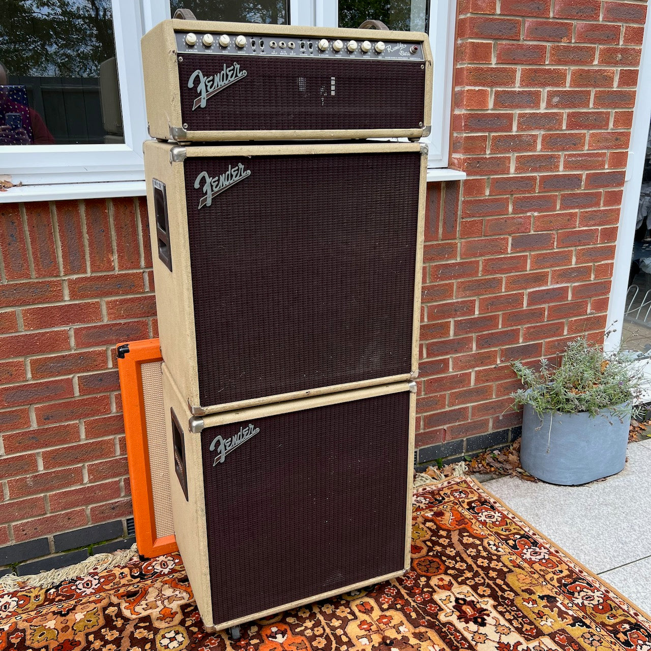 Vintage 1990s Fender Custom Shop Rumble Bass Full Stack Amplifier
