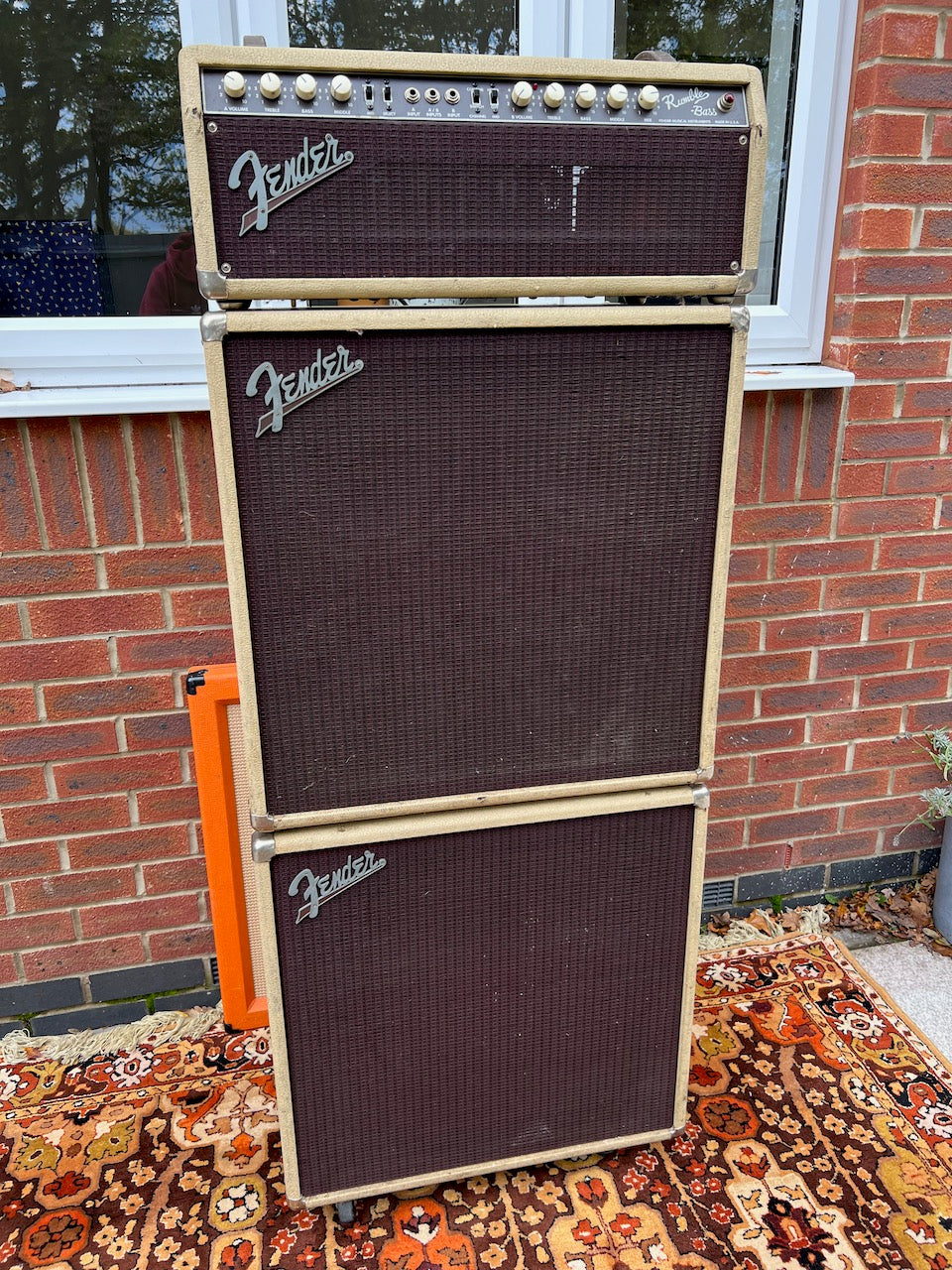 Vintage 1990s Fender Custom Shop Rumble Bass Full Stack Amplifier
