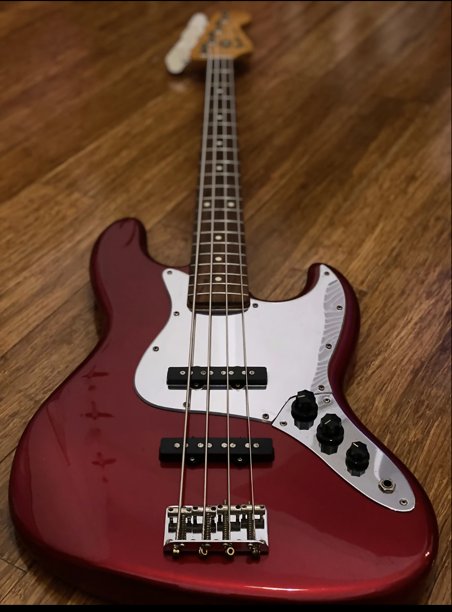 Fender Japan FujiGen Candy Apple Red '62 RI Jazz Bass MIJ P-Serial 1995