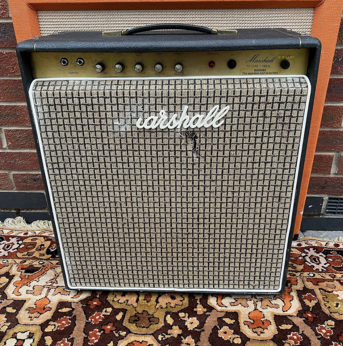 Vintage 1972 Marshall 25w Reverb Tremolo 2046 1x15 Valve Amplifier Combo