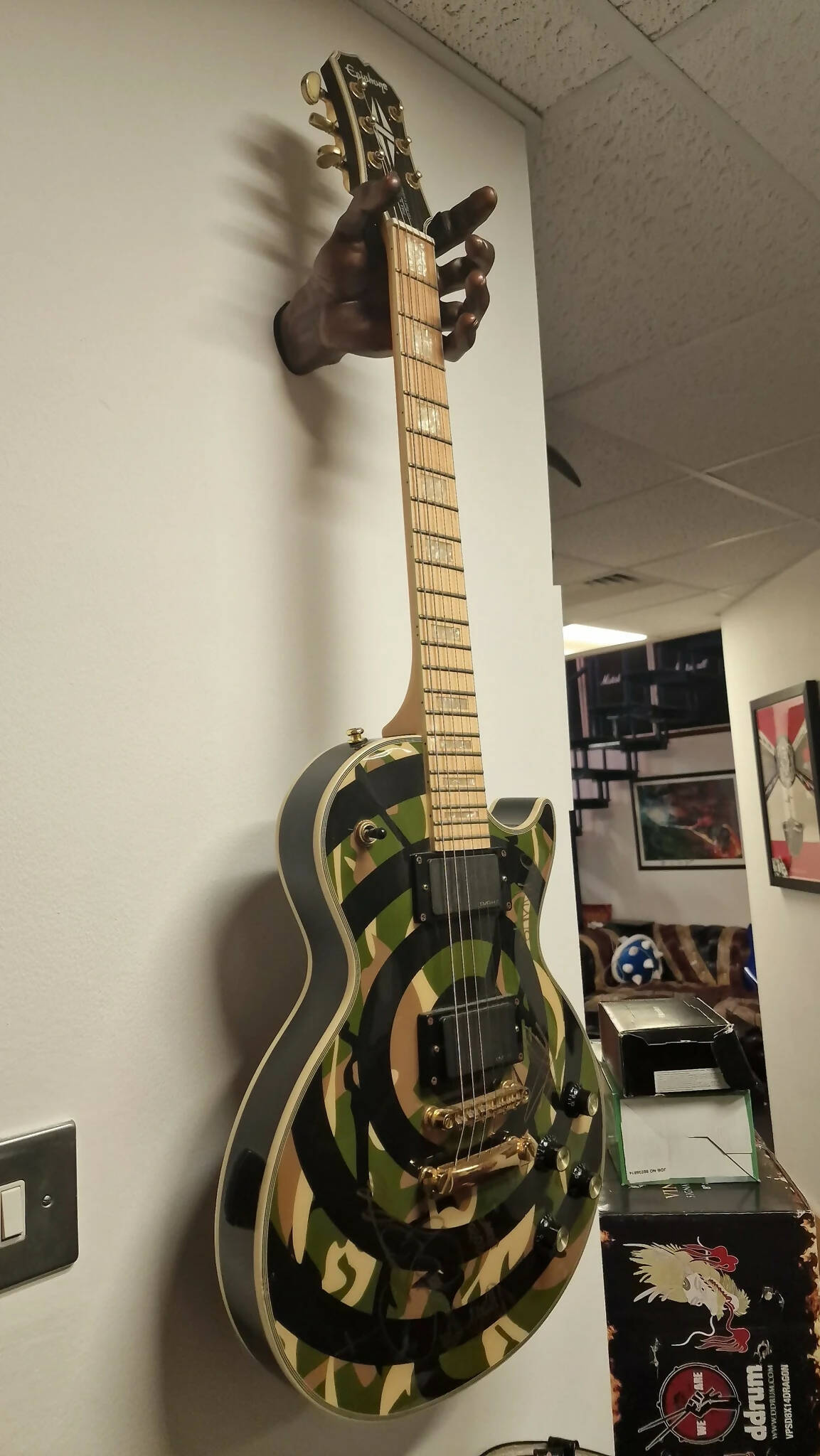 Gibson Epiphone Custom Shop Zakk Wylde Les Paul Camo Signature Electric Guitar Artist Signed by Zakk Sabbath