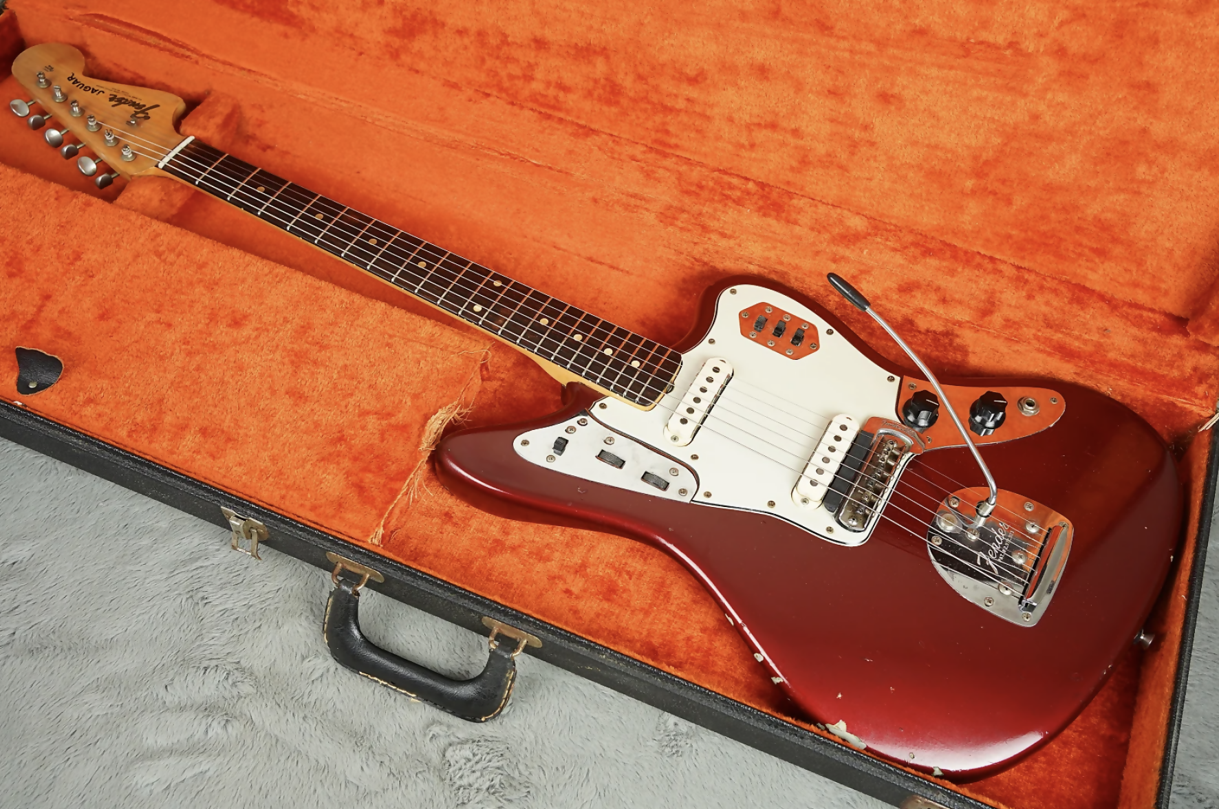 1963 Fender Jaguar Candy Apple Red Refin + OHSC